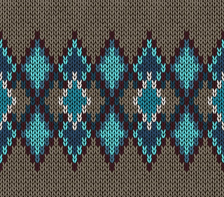 Style Seamless Blue Brown Gray White Color Male Knitted Patternのイラスト素材