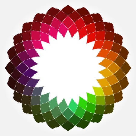 Creative Abstract Digital Flower with Round Frame for Your Textのイラスト素材