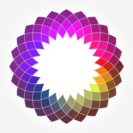 Creative Abstract Digital Flower with Round Frame for Your Textのイラスト素材