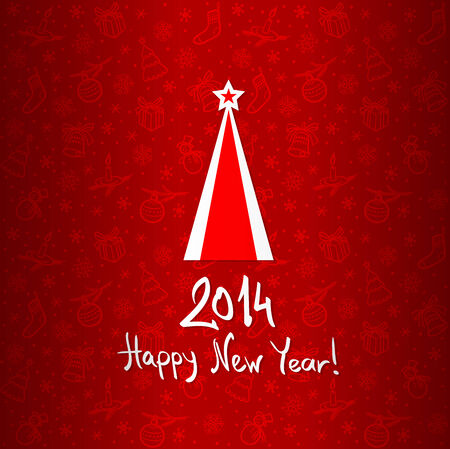 Christmas background with tree and starのイラスト素材