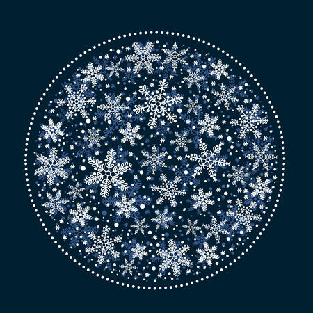 Christmas Background with White Snowflakes Ballのイラスト素材
