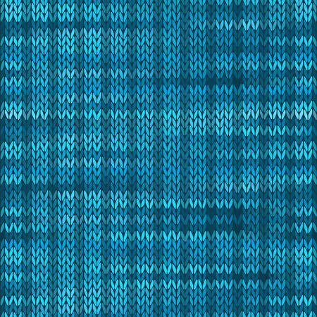 Style Seamless Knitted Melange Pattern. Blue Turquoise Black White Color Vector Illustrationのイラスト素材