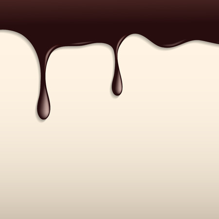 Melted Dark Chocolate Dripping on Light Background のイラスト素材