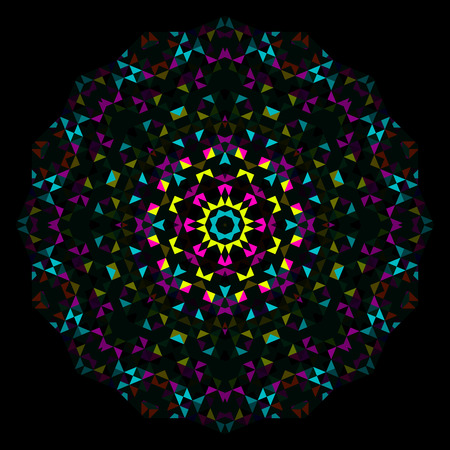Abstract Flower. Creative Colorful style vector wheel. Cyan Emerald Magenta Yellow Black Dominant Colorのイラスト素材