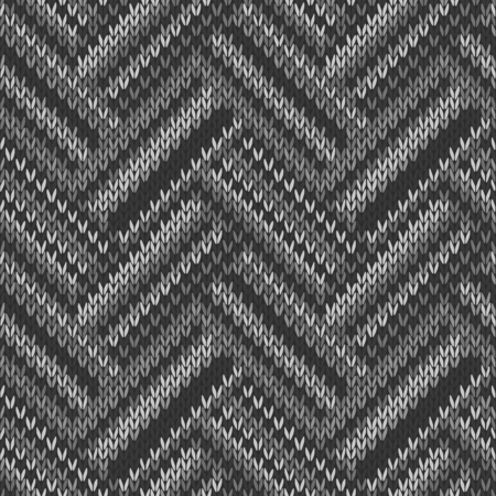 Knitted Seamless Black White Gray Ormamental Striped Patternのイラスト素材