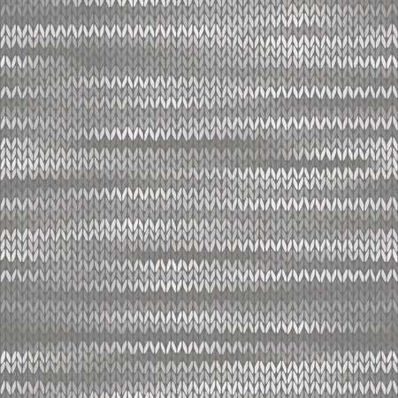 Style Seamless Knitted Melange Pattern. White Grey Color Vector Illustrationのイラスト素材