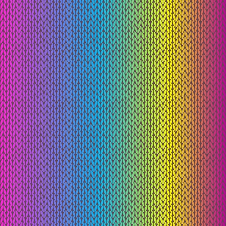 Style Seamless Knitted Melange Pattern. Blue Violet Yellow Green Red Orange Color Vector Illustrationのイラスト素材