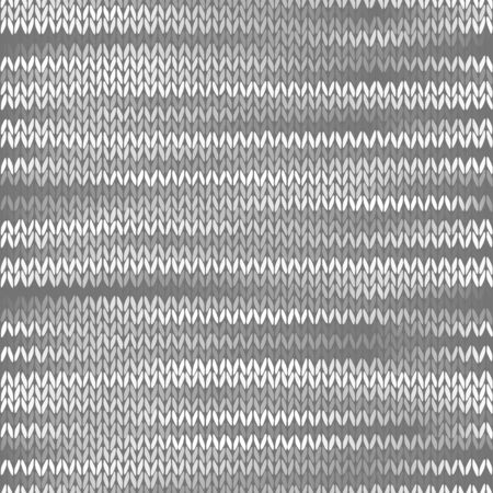 Style Seamless Knitted Melange Pattern. White Grey Color Illustrationのイラスト素材