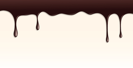 Melted Dark Chocolate Dripping on White Backgroundのイラスト素材