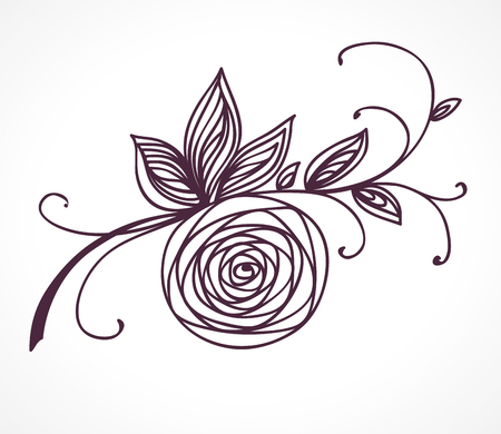 Rose flower. Decorative floral design element.のイラスト素材