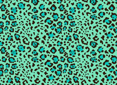 Seamless abstract textile pattern. Fashionable wild leopard print background green color. Modern underwater fabric print design. Stylish vector color illustrationのイラスト素材