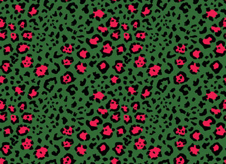 Seamless floral nature medow pattern. Fashionable wild leopard print background. Modern panther...