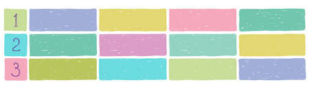 Set of color handwritten design elements for presentation, schedule, notebook. Abstract vector...