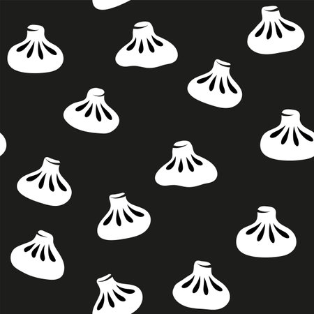 Khinkali seamless pattern. Georgian cuisineのイラスト素材
