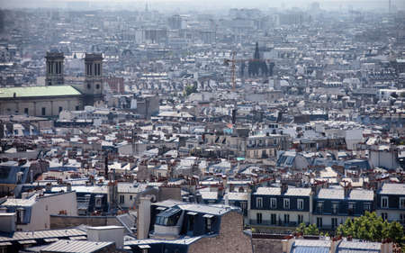 view over the rooftops of Parisの写真素材