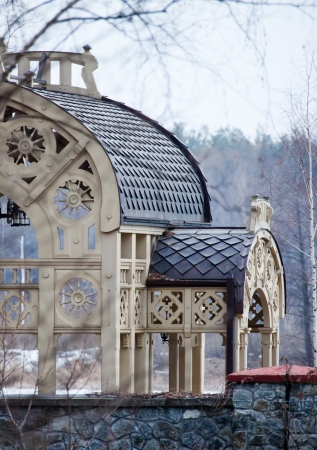 view of the old roof gazeboの写真素材