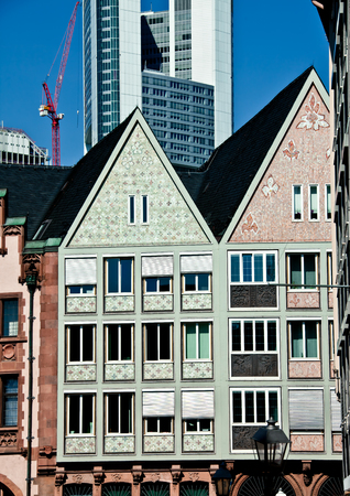 windows of the houses of the European cityの写真素材