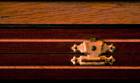 abstract background with a lock on a wooden box