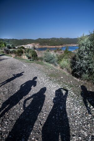 conceptual landscape with shadowsの写真素材