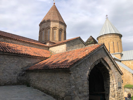 A view of complex Ananuri Castle in Georgia