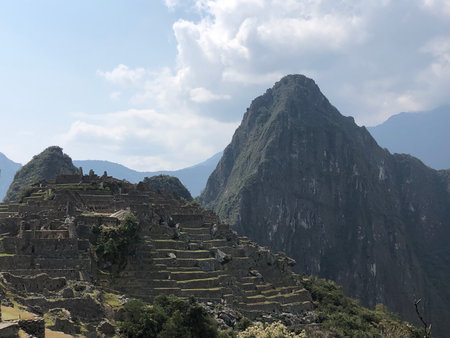 Machu Picchu with mountain at the background in Peru, South America