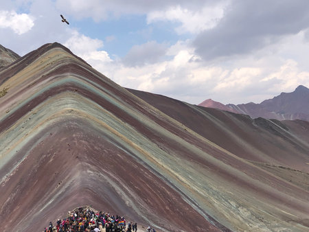 Colorful Rainbow Mountain in Peru, South Americaの写真素材