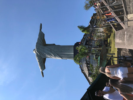 The back view of Christ the Redeemer statue in Rio de Janeiro, Brazil.の写真素材