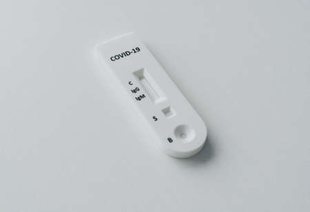 Quick test or diagnostic test to detect Covid-19 or SARS-CoV-2 in humans. Detects igg and igm by obtaining antibodies.の写真素材