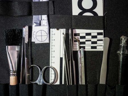 Forensic kit in the suitcase