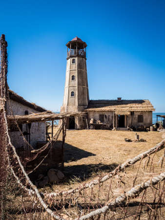 View of the old vintage lighthouse during the dayの写真素材