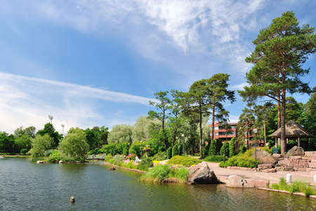 Sapokka Park in the town of Kotka (Finland) , one of the best in terms of landscape design. の写真素材