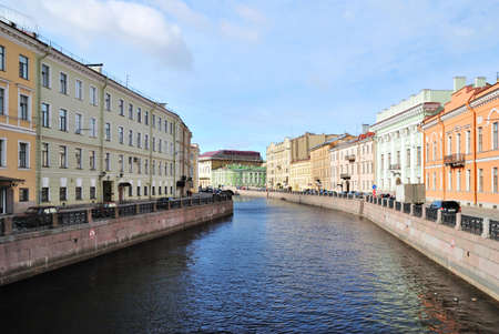 St. Petersburg,  river Mojka in the morningの写真素材