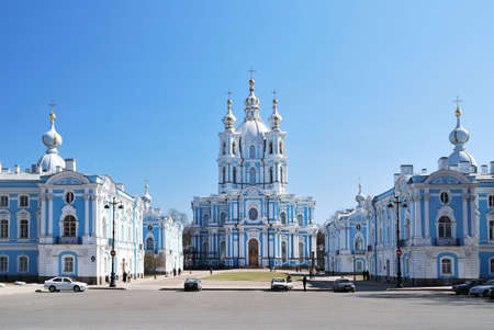 St. Petersburg. Smolny Cathedral and Convent. Architect F.-B.Rastrelliの写真素材