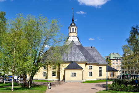 Lappeenranta, Finland. Very beautiful wooden church Lappee in the town of Lappeenrantaの写真素材