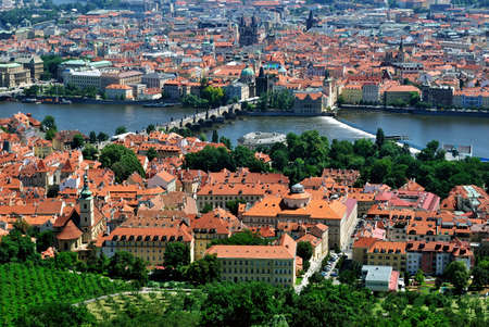 View of Prague from Petrin hill. Czech Republicの写真素材