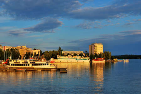 Savonlinna in the last rays of the sunの写真素材