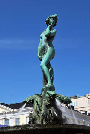 Havis Amanda Fountain in the center of Helsinkiの写真素材