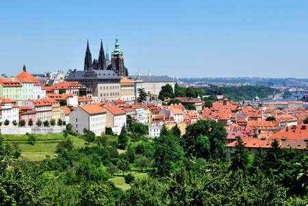 Praha, Czech Republic . Mala strana and St. Vitus' Cathedral. View from Petrzin hillの写真素材