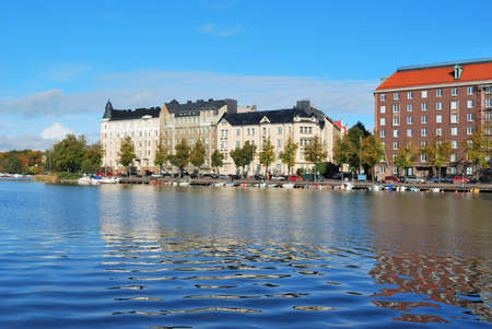 Helsinki, Finland.  Kaisaniemi bay in a sunny autumn dayの写真素材
