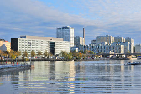  Finland. Contemporary district in Helsinki in the early autumn morningのeditorial素材