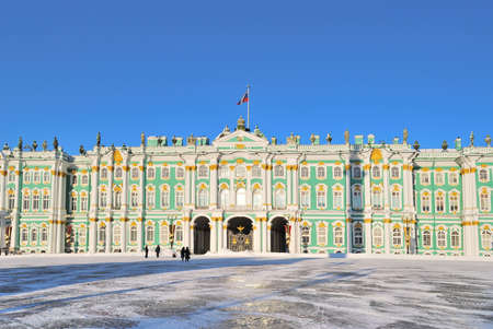Saint-Petersburg. The Winter Palace in a sunny winter dayの写真素材