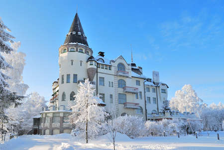 Very beautiful snowy  winter in Imatra,  Finlandのeditorial素材