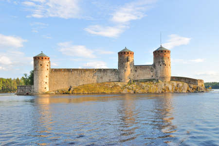 Very famous landmark in Finland  fortress Olavinlinna のeditorial素材