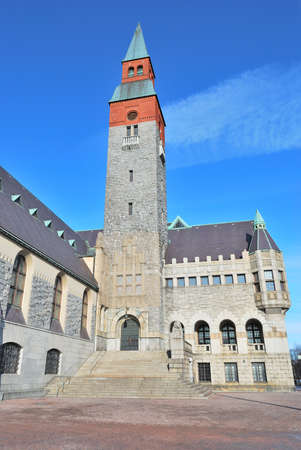 Helsinki. The National Museum, a very interesting building in the architectural style of national romanticismのeditorial素材