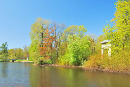 Spring Park on Elagin Island in St. Petersburgの写真素材