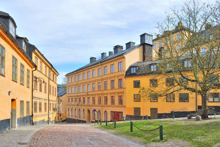 Stockholm  The old steep streets in the area of Sodermalmの写真素材