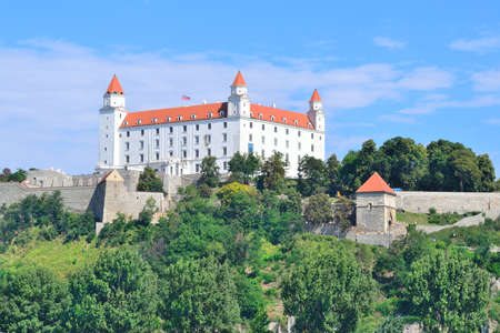 Bratislava, Slovakia. View of Bratislava Castle in a sunny summer dayのeditorial素材