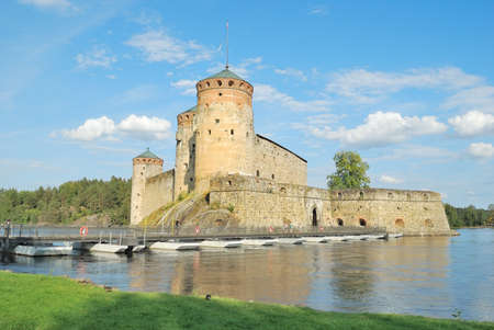 Finland. Ancient Savonlinna architecture on a sunny summer dayのeditorial素材