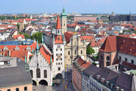 Top-view of Munich in a sunny summer dayのeditorial素材