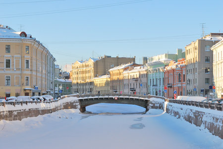 Russia. View of St. Petersburg on a sunny winter dayの写真素材